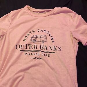 SHEIN Pink "Outer Banks Pogue Life" Graphic Tee